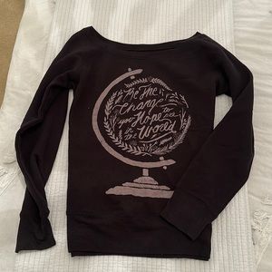 Be The Change Black Off The Shoulder Sweatshirt